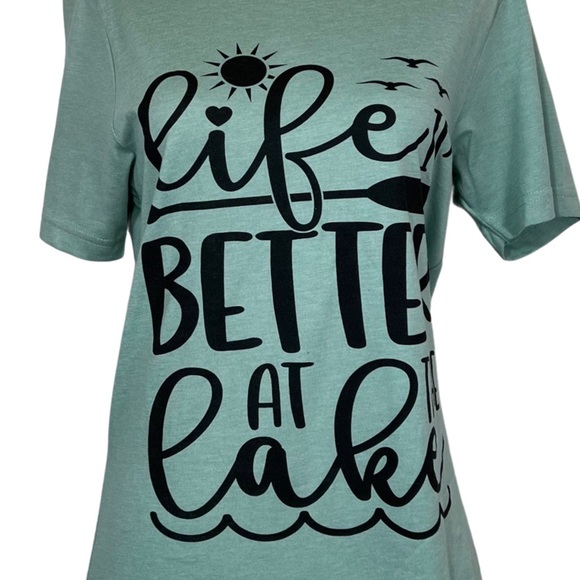 Mint Green ‘Life is Better at the Lake’ Graphic Tee - Picture 10 of 14
